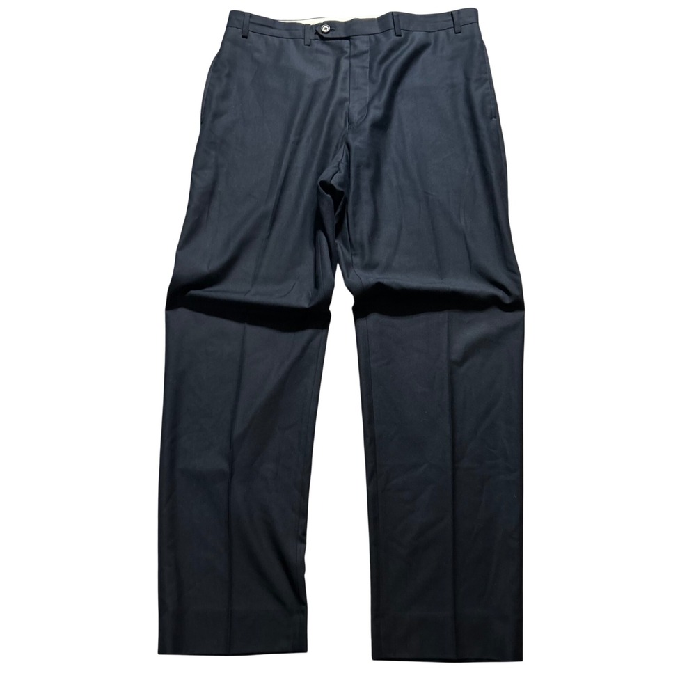 Ralph Lauren Dress Pants Mens 36x32 Navy Blue Flat Front Straight Leg Trousers